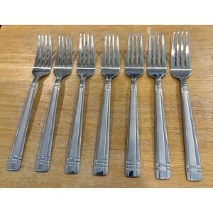Cambridge Axis Sand Frosted Set Of 7 Salad Forks Fork Stainless Silverware